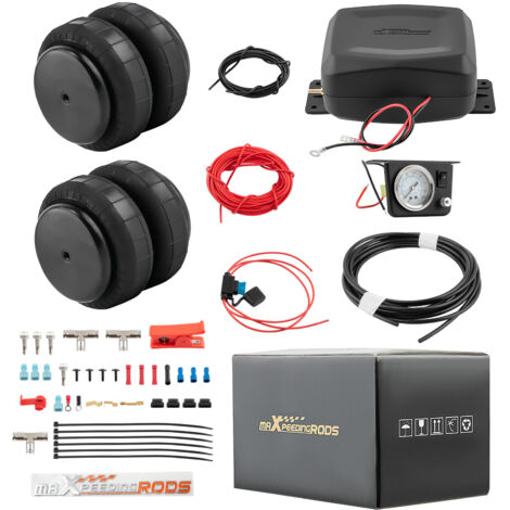 2X Federbalg Standard 2500LBS + 12V Kompressor Controller Kit For Pickups Vans