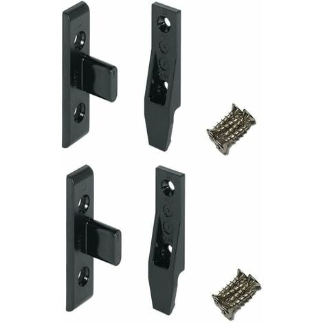 2x ferrure d'assemblage KEKU EH (2x mâle + 2x femelle + 8 vis) connecteur charnière clip meuble tiroir placard cuisine porte plaque bois