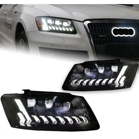2x Feux avant compatibles Audi Q5 2009-2018 – Full LED DRL – Clignotants dynamiques – La paire