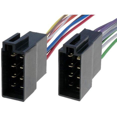 2x Fiches autoradio ISO 8PIN fils nus