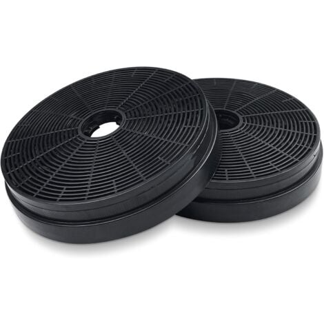 HOUHENCE 2x Filtre Hotte Aspirante, Ø175 mm Filtre à Charbon Actif Extracteur de Cuisine Recyclage Air de Remplacement Recirculation Filtrant pour Respekta Miz0031, Klarstein, Pkm Co4