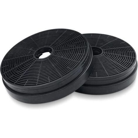 2x filtres de hotte aspirante, Ø175mm, filtre à charbon actif, hotte aspirante de cuisine, filtre de recirculation, filtre de rechange, filtre de recirculation pour Respekta Miz0031, Klarstein, Pkm-Co