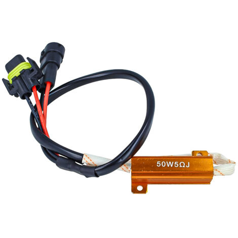 2x Filtro Portalampada LED H8 H11 Canbus No Errore 50W 5 Ohm Anti Sfarfallio Auto
