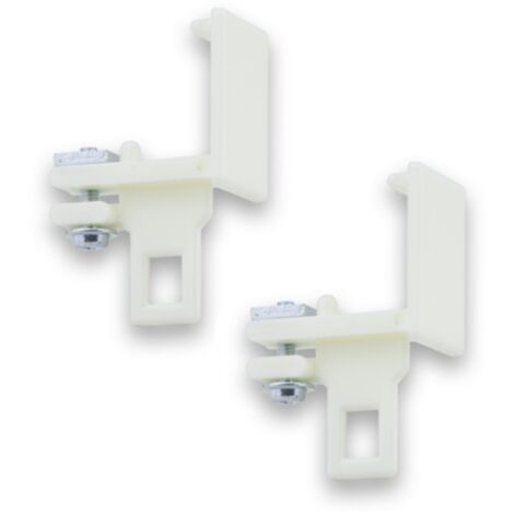2x Fixe embout avec suspendeur polyamide ivoire pour tringle à rideaux 24 x 16mm Accessoire Conducteur Jonction Fenêtre Store Baie vitrée Ouverture Fermeture