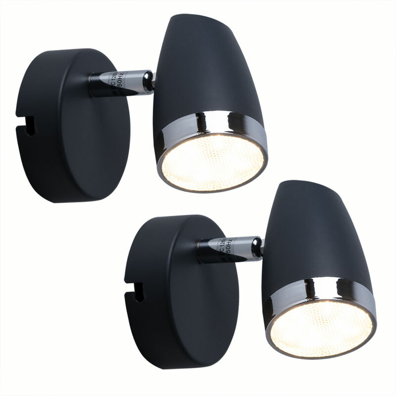 

2x focos de pared LED focos de sala de estar tarimas de suelo lámparas de cromo ajustables