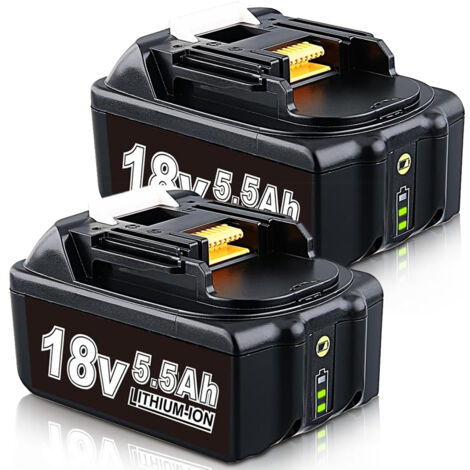 PDSTATION 2X For Makita BL1850B Battery 18V 5.5Ah Li-ion BL1860B BL1840B BL1830B BL1845 BL1835 BL1830B BL1820 BL1815 LXT with LED Indicator