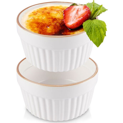 2x Fuentes para horno, cuencos y ramequines de porcelana, 170 ml