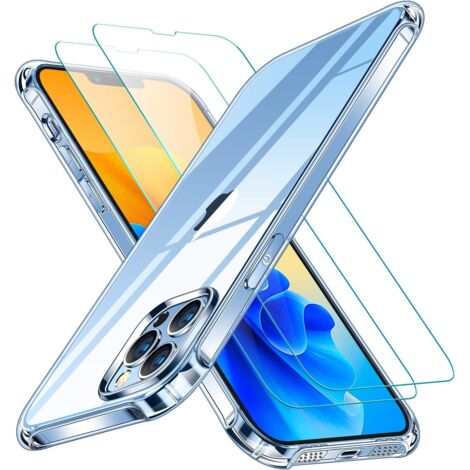 2x FUNDA DE CRISTAL PARA IPHONE 13 PRO MAX TRANSPARENTE