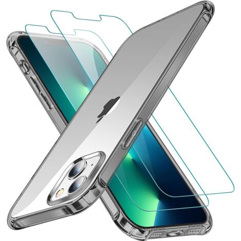 2x FUNDAS DE VIDRIO TEMPLADO TRANSPARENTE PARA IPHONE 13 6.1'