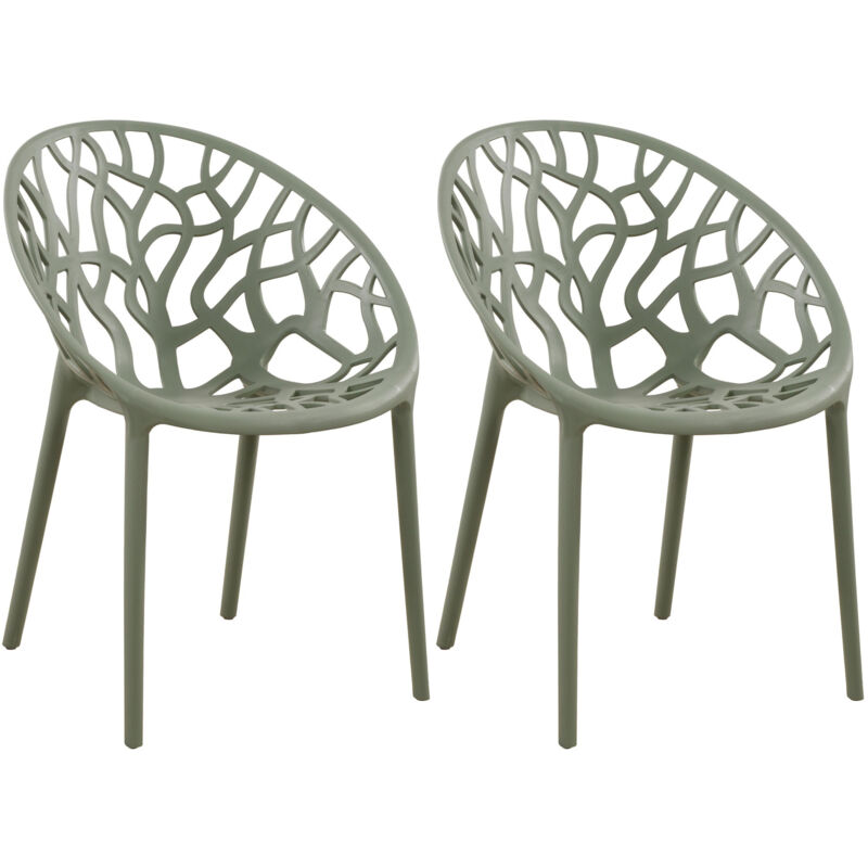 Clp 2er Set Stapelbare Gartenstühle Hope Oliv