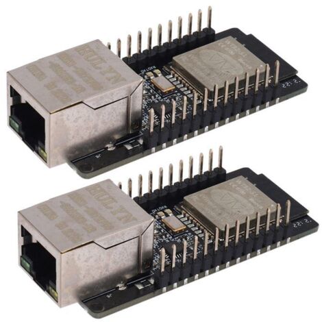 2x Gateway-Modul, wt32-eth01, Bluetooth Wi-Fi, integrierte serielle Schnittstelle, schwarzer Kunststoff