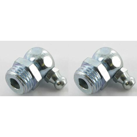 2x graisseur 1/4 BSP angle 90 ° embout graissage pompe à graisse manuelle hydraulique tracteur engin agricole tractopelle