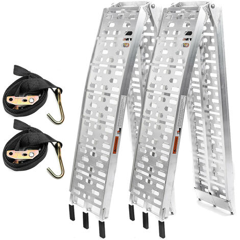 2 Rampes De Chargement Aluminium 161 Cm - Charge Max 4050 Kg - Pour Moto, Quad, UTV