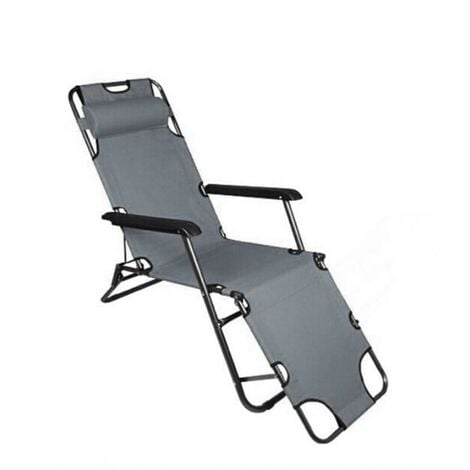 HIRIX 2x Grey Reclining Sun loungers