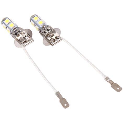 2x H3 5050 Blanc 9 SMD LED DC12V Ampoule Voiture Feu Anti-Brouillard Lampe LED 6500K