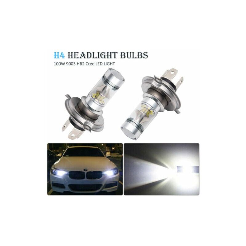 2x H4 Cree LED 100W 20SMD Super Brillant