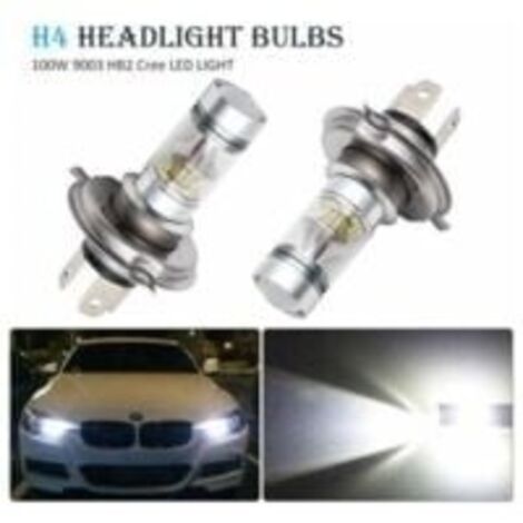 2x H4 LED 100W 20SMD Super Brillant Brouillard Lampe LED Blanc 6000K