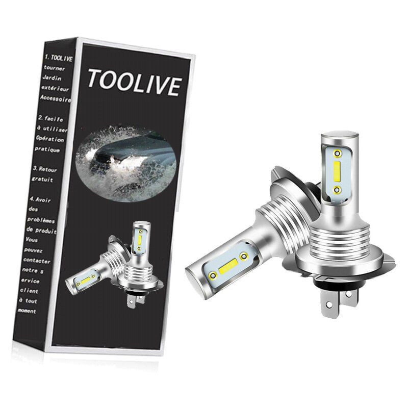 Ensoleille - 2X H7 led 6000K Super Blanc 80W 1000LM Kit Antibrouillard Kit Ampoules Feux de Croisement