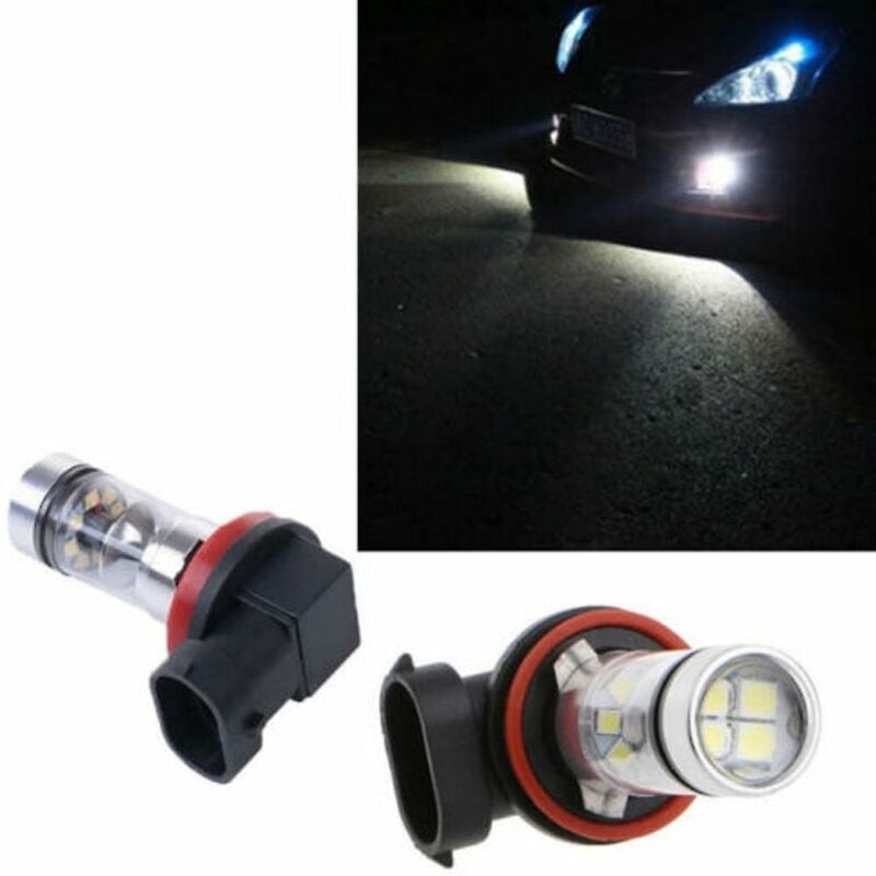 Csparkv - 2x H8 + H11 led antibrouillard ampoule voiture lumière de jour lumière blanche 50W Kit