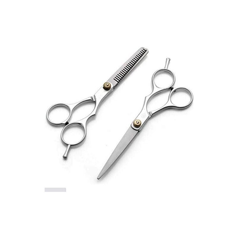 2x Hair Cutting & Thinning Hairdresser's Scissors Set Barber Hair Care Set of 2 Stainless Steel Shear Cutter Scissors