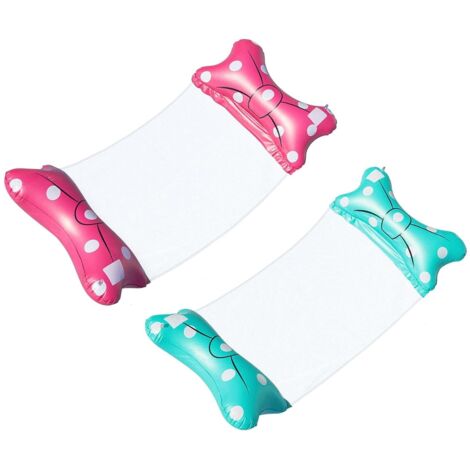 2x HAMACA DE AGUA CAMA FLOTANTE INFLABLE CON PUNTOS 140x70cm