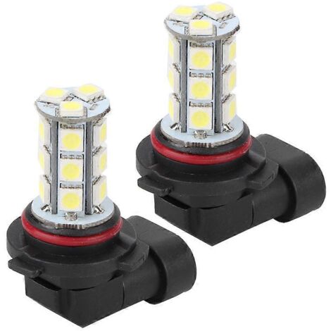 2x HID Blanc HB3 9005 18SMD 5050 LED Ampoule de Feux de Jour, de Brouillard et de Route pour Voiture, Lampe 12V