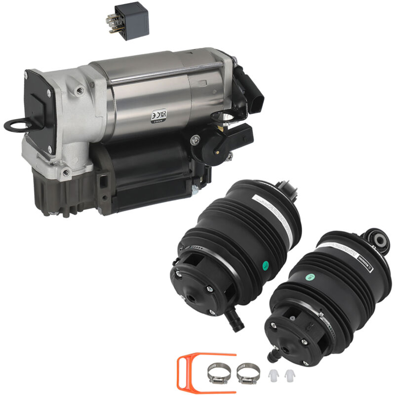 Image of 2x Hinten Luftfeder 3Pins + Kompressor for Mercedes E-Klasse W211 S211 Airmatic