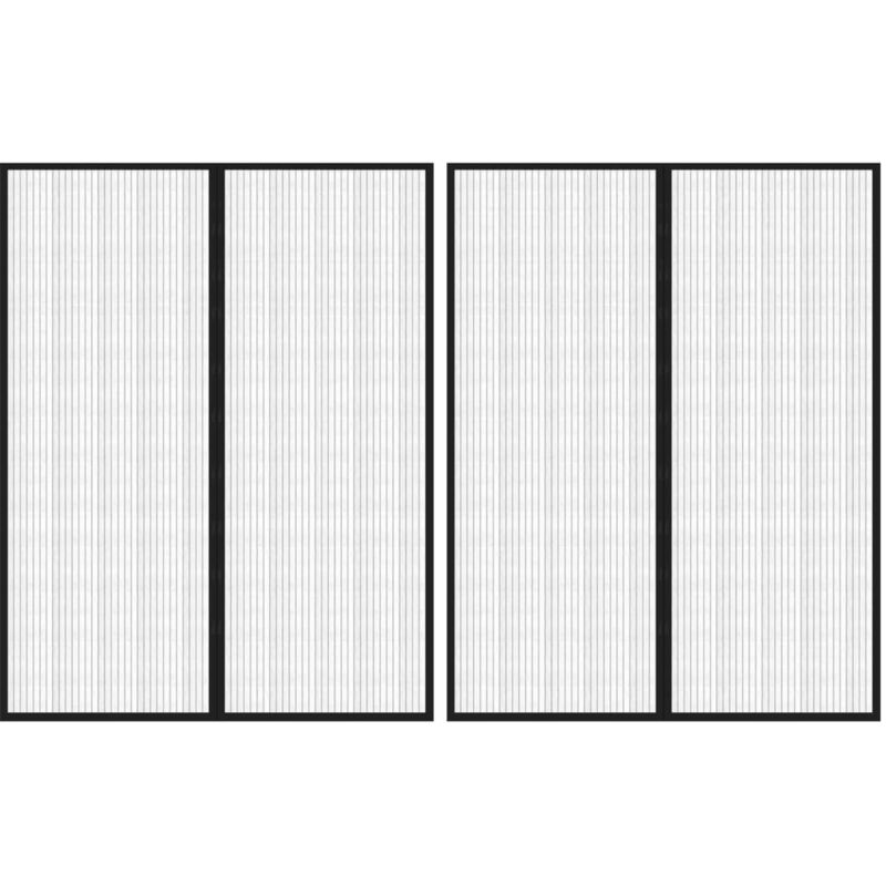 Vidaxl - Fliegengitter-türvorhänge 2 Stk. Magnet Schwarz 230x160 Cm
