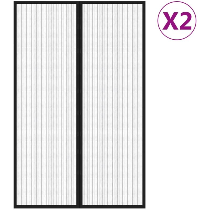 Vidaxl - Fliegengitter-türvorhänge 2 Stk. Magnet Schwarz 220x130 Cm