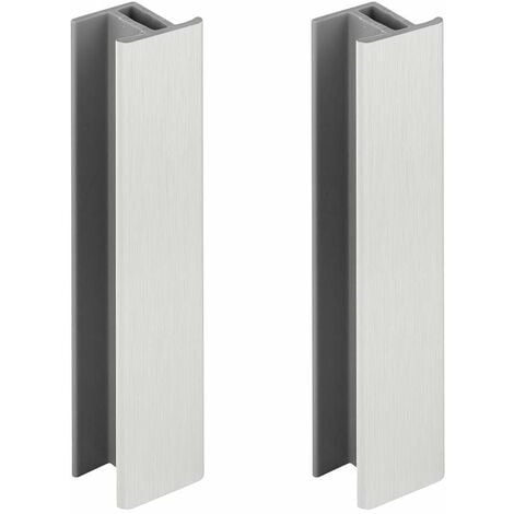 CYCLINGCOLORS 2x Jonction de plinthe 100mm finition aluminium brossé Cuisine Raccord Connecteur Pied de meuble Profil PVC Plastique