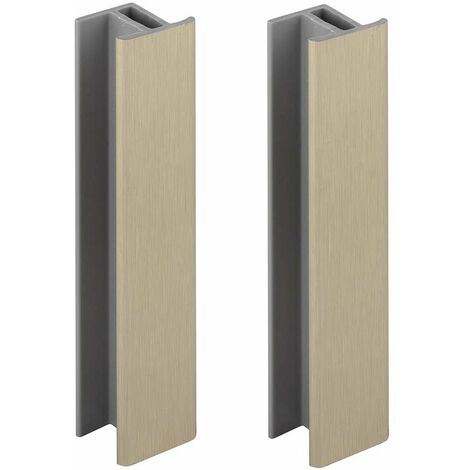 2x Jonction de plinthe 120mm finition acier inoxydable poli Inox Cuisine Raccord Connecteur Pied de meuble Profil PVC Plastique