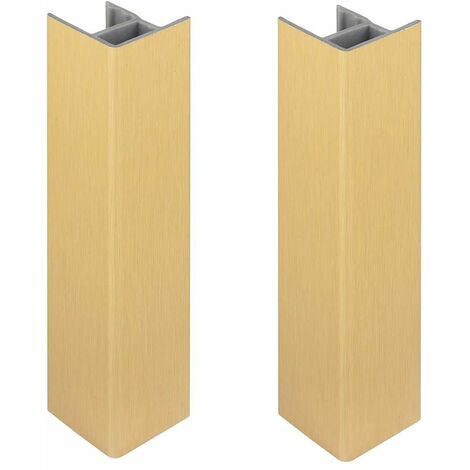 2x Jonction de plinthe 120mm finition or dorée Cuisine Raccord Connecteur Pied de meuble Profil PVC Plastique
