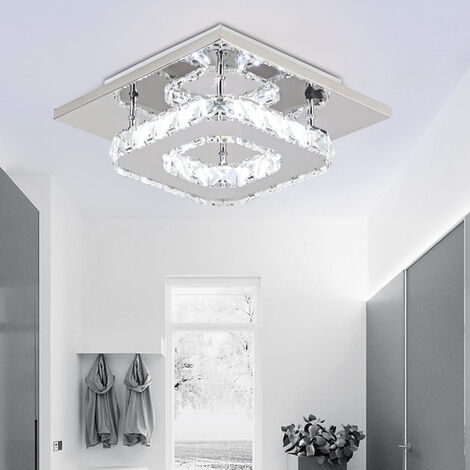 2x K9 Crystal Chandelier Clear Glass Ceiling Lamp LED Modern Ceiling Light for Living Room Bedroom Office Cool White