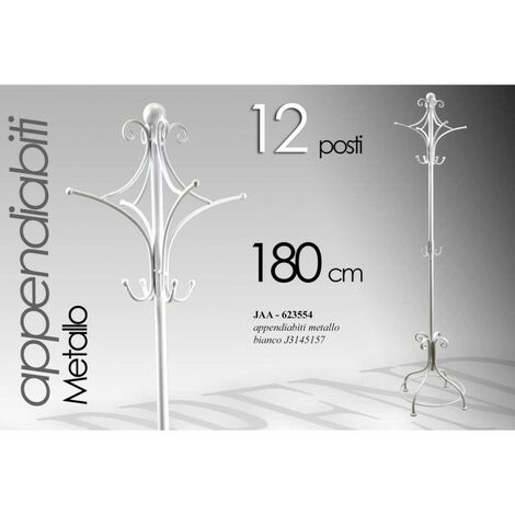 2x Kleiderhaken aus weißem Eisen cm 24 x 180 h
