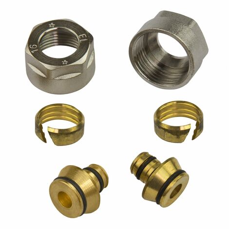 2x Klemmring Verschraubung Heizkörper 3/4 Zoll 16x2mm Verbundrohr