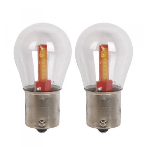 2x Lampada LED BA15s S25 P21W COB 12V 24V 300lm 1.7W Bianco Freddo H50mm