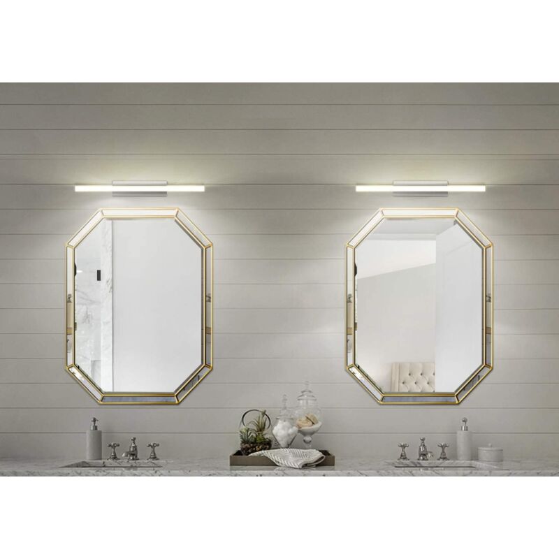 

2x Lámpara Espejo de Baño LED IP44 11W 4000K+ Luz de tocador Aplique iluminacuadros 60CM Blanco frío