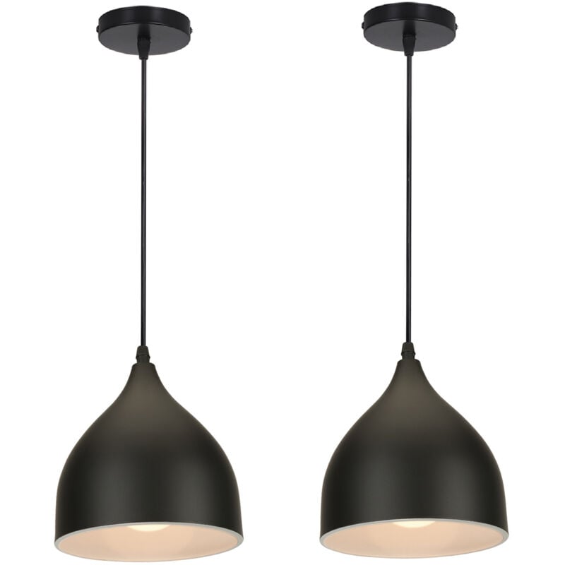 Norcks - 2X) Lampe à Suspension Rétro Antique Plafonnier E27 Moderne Suspension Luminaire Créative Vintage Pour Café Bar Grange Noir