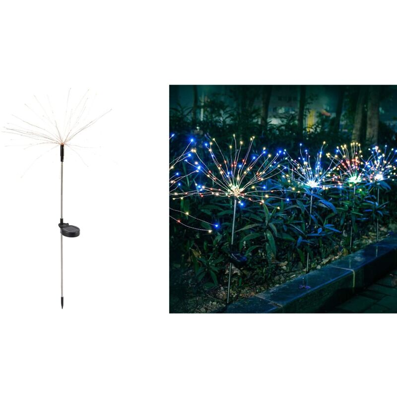 2x Lampe de jardin solaire Pissenlit 120 LED XXL