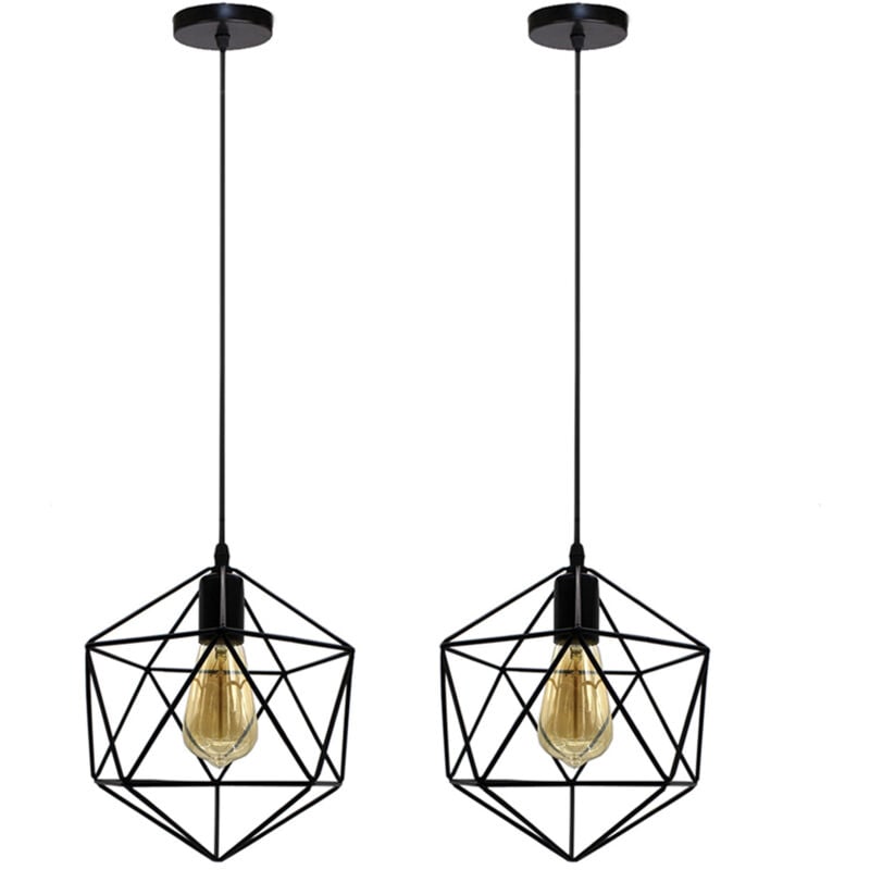 Norcks - 2X) Lampe Suspendue Antique En Fer Et Métal Suspension Luminaire Rétro Plafonnier Moderne Pour Chambre à Coucher, Cuisine, Salon, Café, Bar,