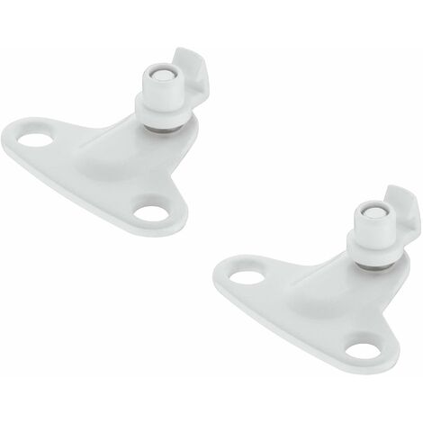 2x Languette à visser pour fixation de compas sur le caisson abattant et relevant écartement 28mm en acier blanc Assemblage Coffre Meuble Support Cuisine Caravane Porte Corps