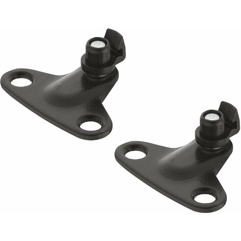 2x Languette à visser pour fixation de compas sur le caisson abattant et relevant écartement 37mm en acier noir Assemblage Coffre Meuble Support Cuisine Caravane Porte Corps