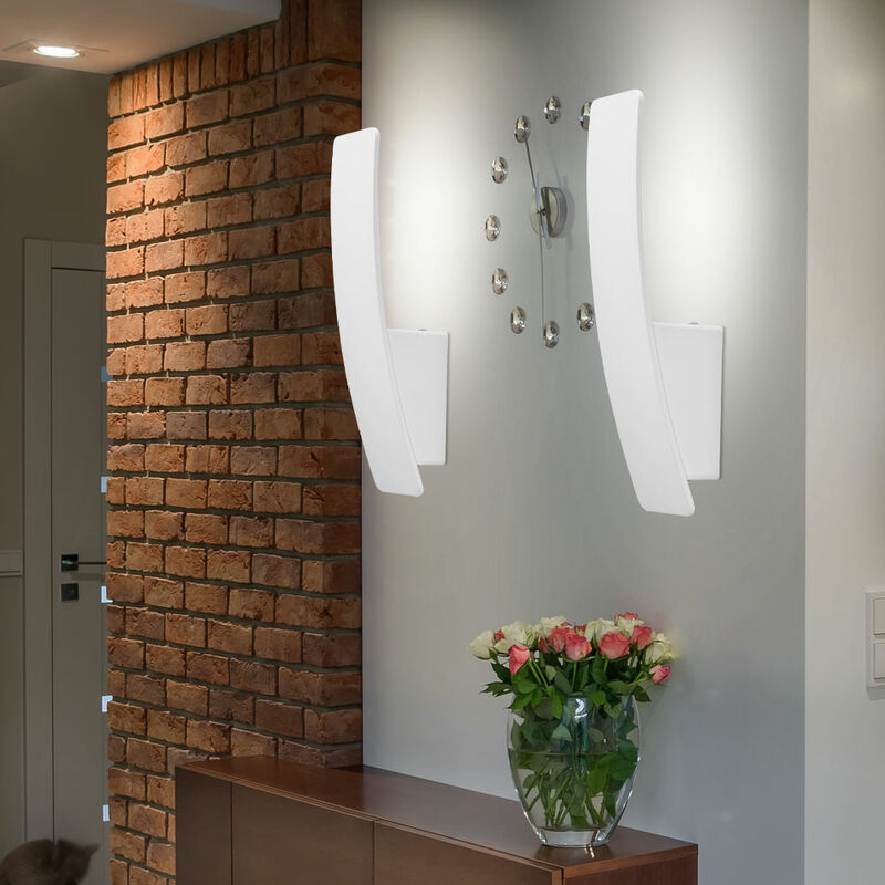 

2x LED ALU apliques de pared comedor iluminación de la habitación de invitados focos de pasillo lámparas blancas