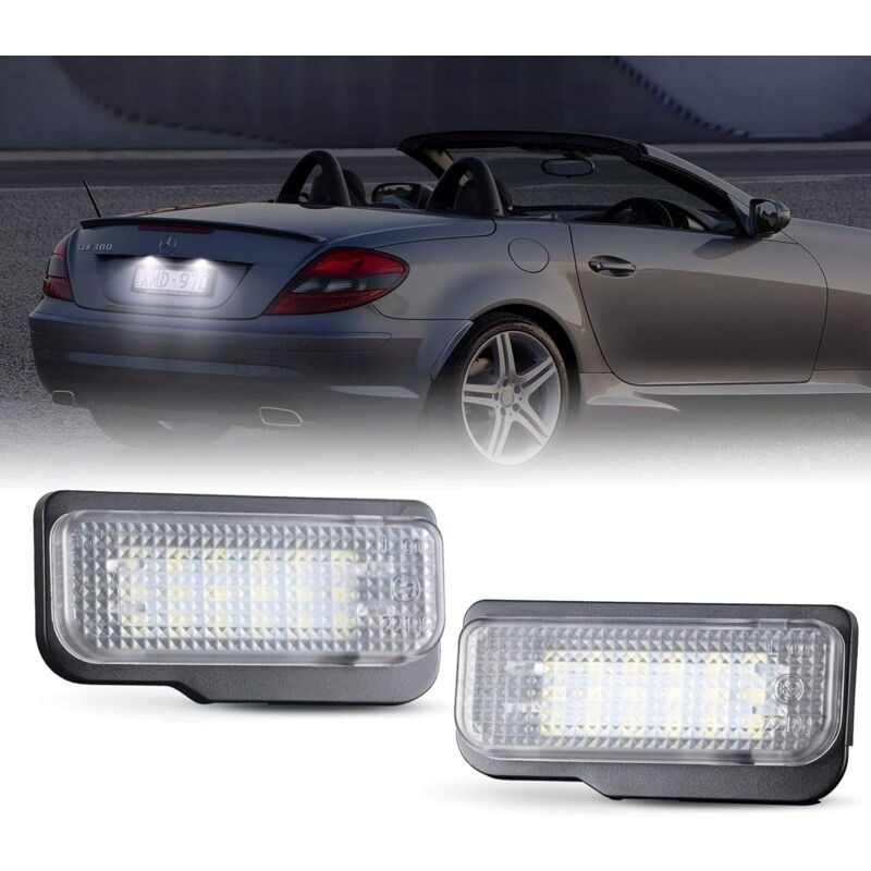 2X LED Éclairage de Plaque d'immatriculation pour Mercedes-Benz E-Class W211 4D 5D C-Class W203 5D CLS-Class C219 4D SLK-Class R171 2D, Feux arrière