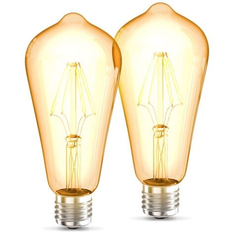LED E27 Vintage Filament Leuchtmittel 4Watt Retro Glühfaden Amber Lampe DIMMBAR 