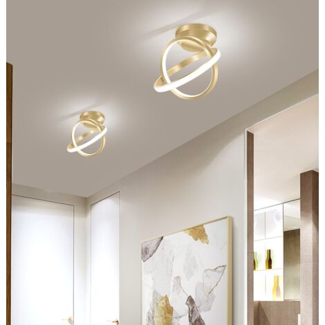2X Led Modern Ceiling Light Gold Nordic Style Chandelier Circle Design Ceiling Lamp For Bedroom, Restaurant, Balcony, Cold White
