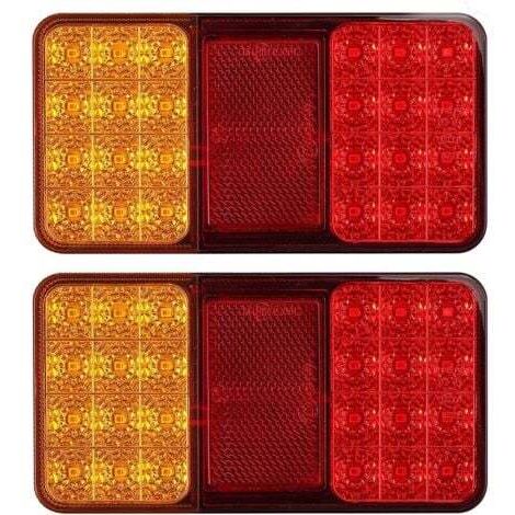 2x LED Rücklichter E-geprüft Blinker Positionslicht mit 2x18 LEDs Wasserdichtes LED Positionslicht Bremslicht Rückleuchten 12V Universal für Anhänger Fahrzeug Caravan LKW Traktor