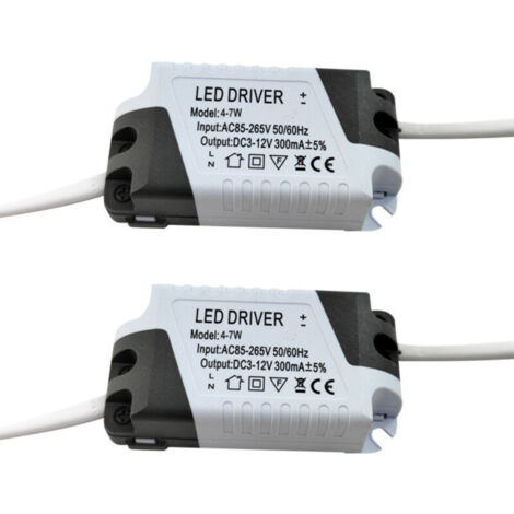 2x LED-Treiber, 4-7W Transformator für LED-Deckenleuchte, LED-Netzteil, DC-Anschluss für LED-Deckenleuchte (4-7W)