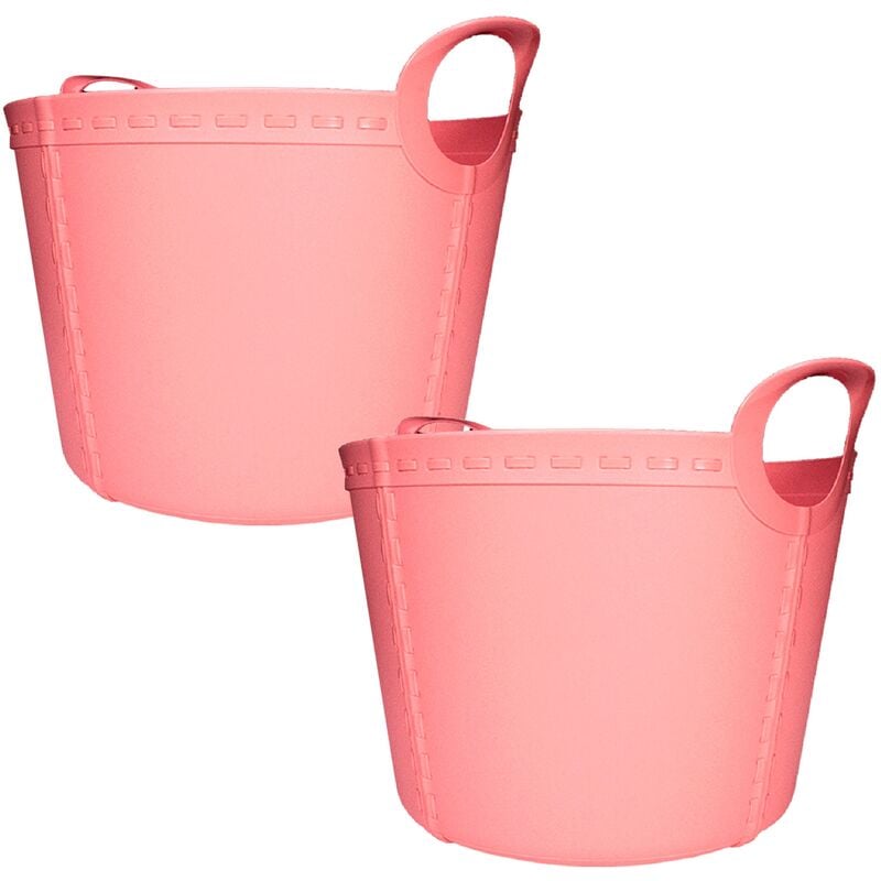 Sp Berner 2 x Life Story Panier Craft, s 15 l, Rose clair - Blanc