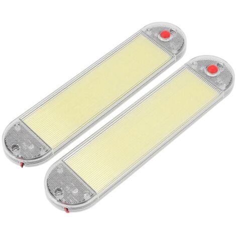 2x Lumière de lecture intérieure pour voiture, plafonnier LED COB 12V-24V avec abat-jour, adapté aux véhicules et bateaux